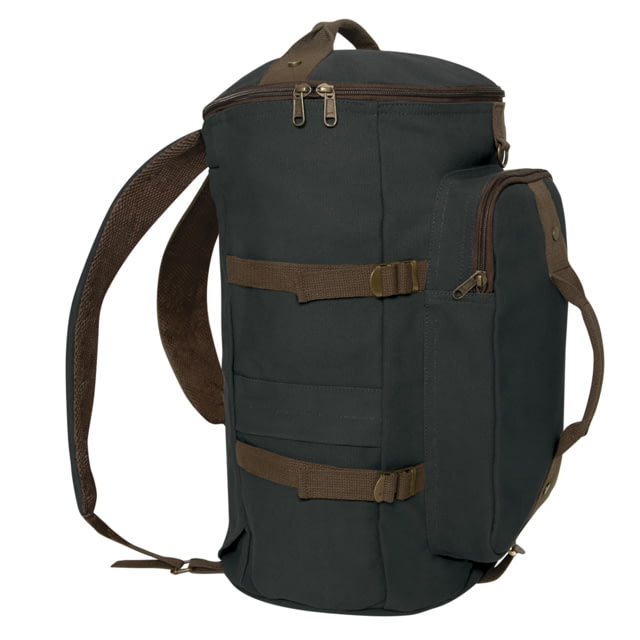 Rothco 19-Inch Convertible Canvas Duffle/Backpack Charcoal Grey/Brown - Rothco