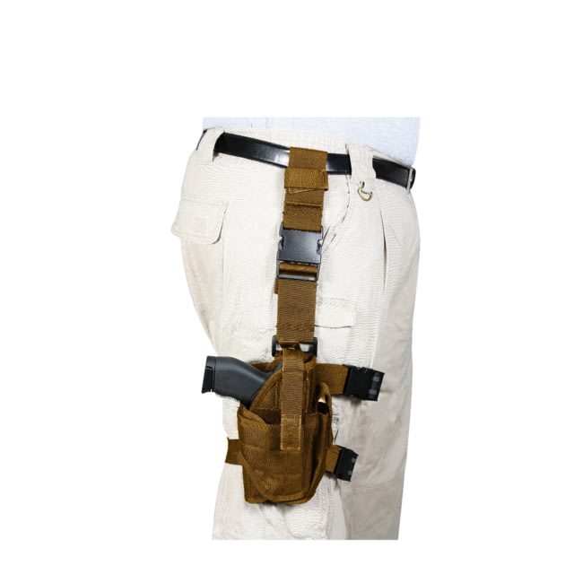 Rothco Deluxe Adjustable Drop Leg Tactical Holster Ambidextrous Coyote Brown - Rothco