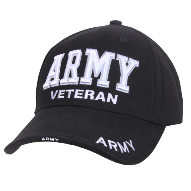 Rothco Deluxe Army Veteran Low Profile Cap Black/White Army One Size BlackWhite-Army-OneSize