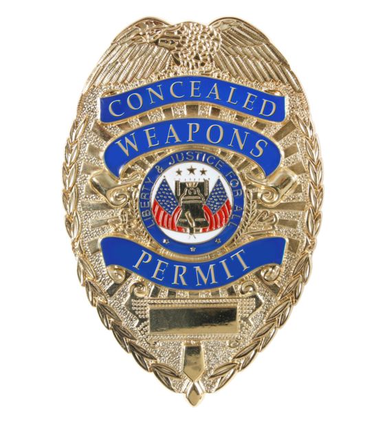 Rothco Deluxe Concealed Weapons Permit Badge Gold Gold - Rothco