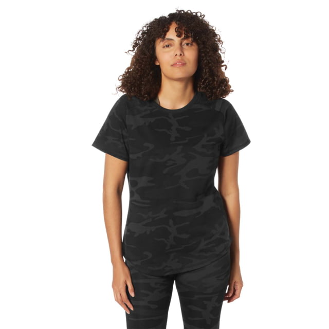 Rothco Rothco Essential Raglan Sleeve T-Shirt - Women's Midnight Black Camo Extra Large - $21.99 at Optics Planet