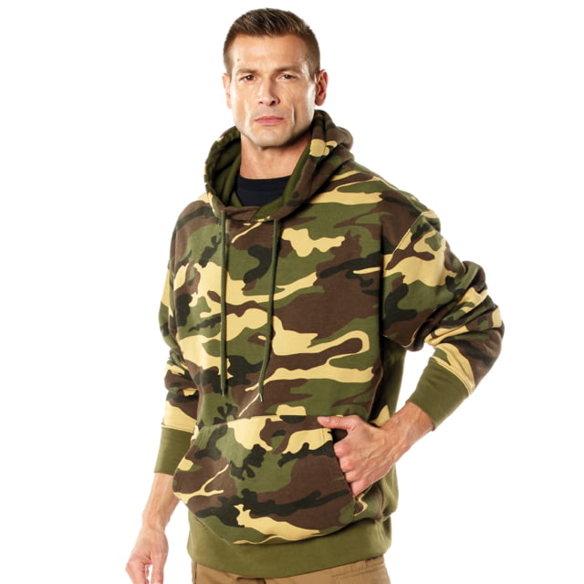 Rothco Rothco Every Day Pullover Hooded Sweatshirt Woodland Camo Large - $39.99 at Optics Planet