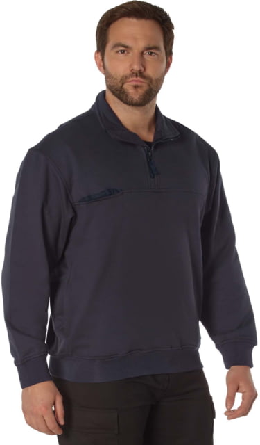 Rothco Firefighter / EMS Quarter Zip Job Shirt - Mens Midnight Navy Blue Small