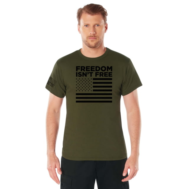 Rothco Rothco Freedom Isn't Free Flag T-Shirt - Men's Olive Drab 2XL - $22.99 at Optics Planet