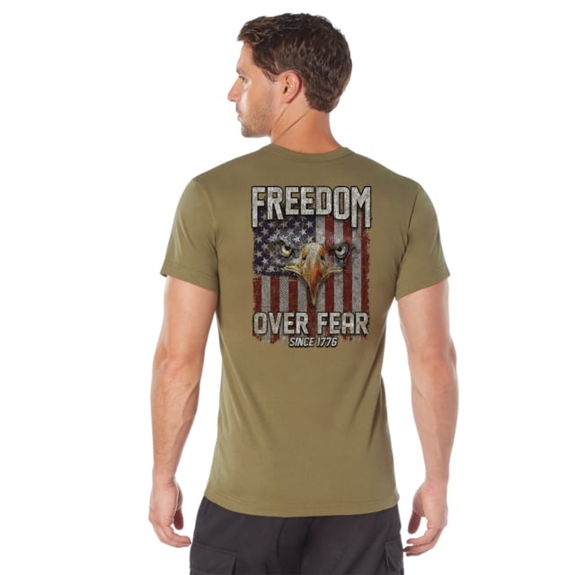 Rothco Rothco Freedom Over Fear T-Shirt - Men's Coyote Brown 3XL - $25.99 at Optics Planet