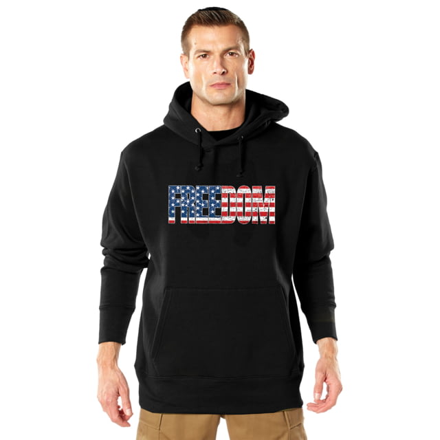 Rothco Freedom US Flag Hoodie - Men's Black Small