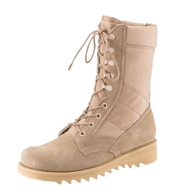 Rothco G.I. Type Ripple Sole Desert Tan Jungle Boots 4 Regular S4-Regular