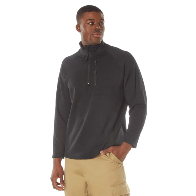 Rothco Rothco Grid Fleece Pullover - Men's Black 3XL - $53.99 at Optics Planet