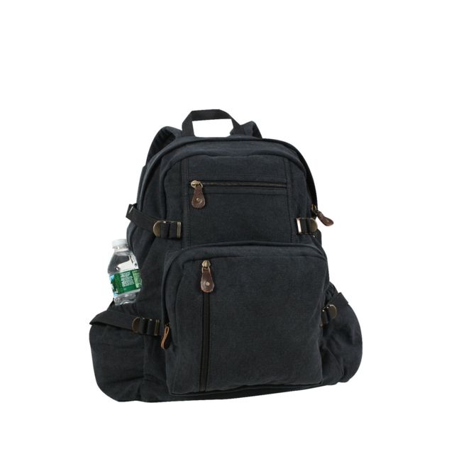 Rothco Jumbo Vintage Canvas Backpack Black k - Rothco
