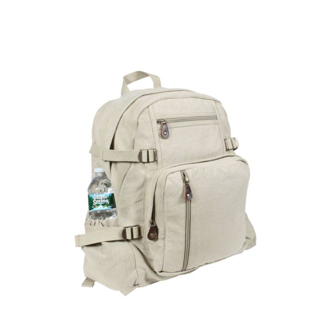 Rothco Jumbo Vintage Canvas Backpack Khaki i - Rothco