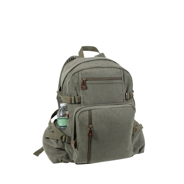 Rothco Jumbo Vintage Canvas Backpack Olive Drab eDrab - Rothco