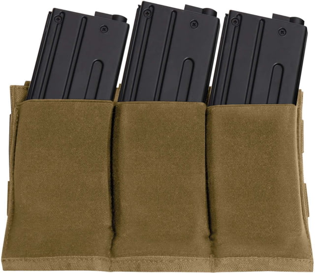 Rothco Lightweight 3Mag Elastic Retention Pouch Coyote Brown One Size - Rothco