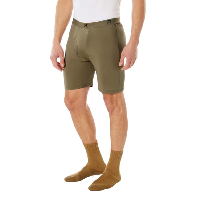 Rothco Rothco Long Length Moisture Wicking Performance Boxer Shorts - Men's Coyote Brown Small - $19.99 at Optics Planet
