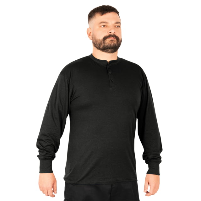 Rothco Rothco Long Sleeve Henley T-Shirt - Men's Black 3XL - $21.99 at Optics Planet