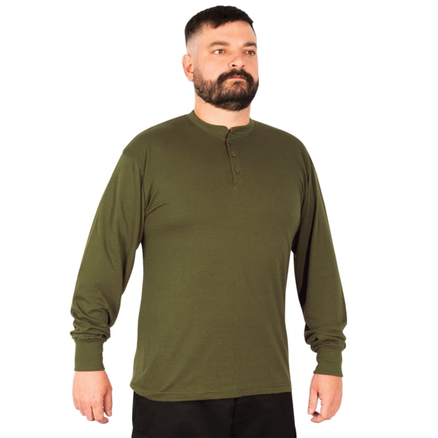 Rothco Rothco Long Sleeve Henley T-Shirt - Men's Olive Drab 2XL - $20.99 at Optics Planet