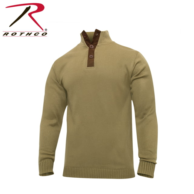 Rothco Rothco 3-Button Sweater With Suede Accents Khaki 2XL - $49.99 at Optics Planet