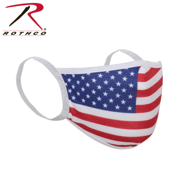 Rothco American Flag Reusable 3-Layer Face Mask Polyester Small/Medium Red/White/Blue