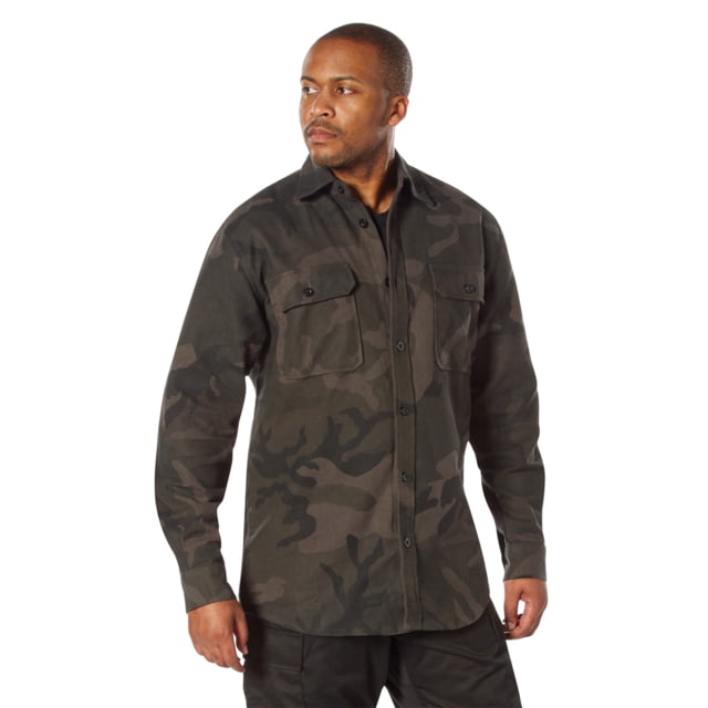Rothco Midnight Camo Flannel Shirt - Men's Midnight Black Camo Small