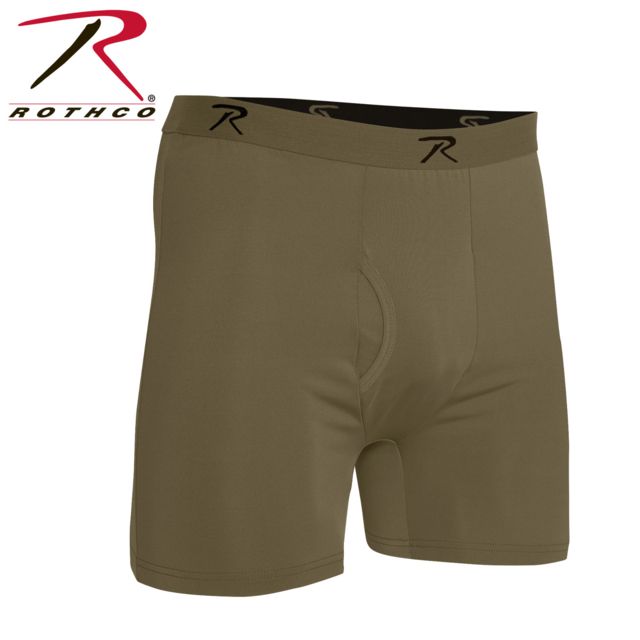 Rothco Rothco Moisture Wicking Performance Boxer Shorts - Mens Antimicrobial Anti-Odor AR 670-1 Coyote Brown Medium - $21.89 at Optics Planet