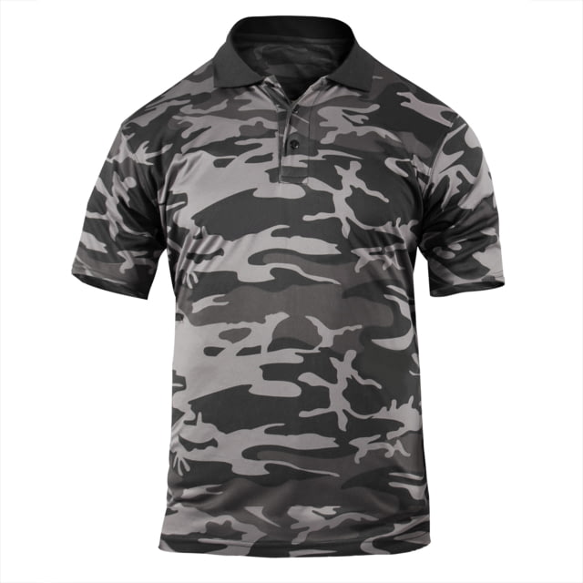 Rothco Moisture Wicking Polo Shirt S Black Camo