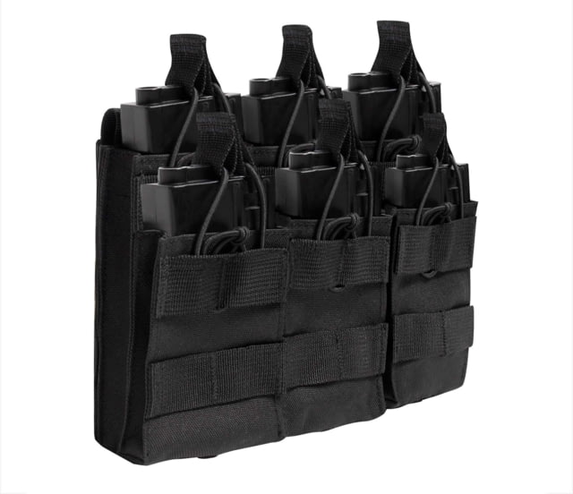 Rothco MOLLE Open Top Six Rifle Mag Pouch Black - Rothco