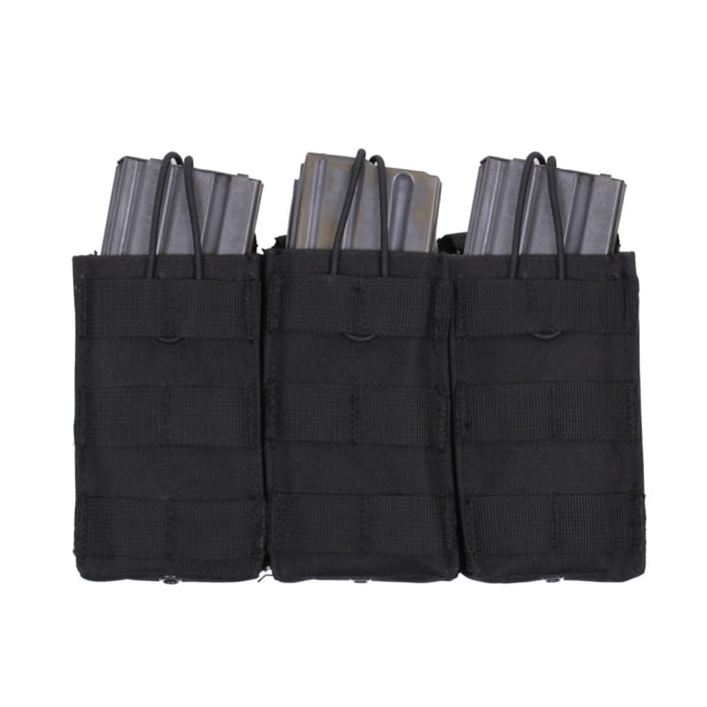 Rothco MOLLE Open Top Triple Mag Pouch Black Black - Rothco