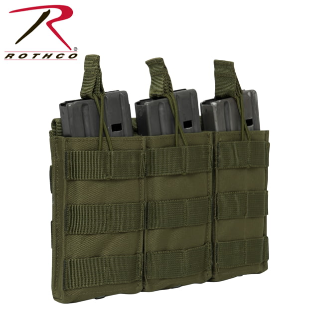 Rothco MOLLE Open Top Triple Mag Pouch Olive Drab - Rothco