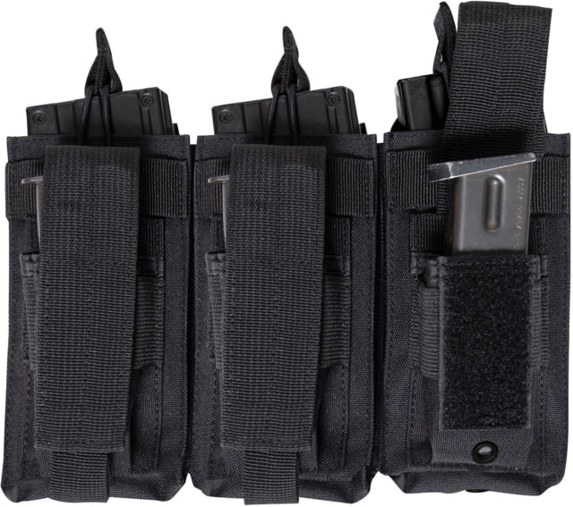 Rothco MOLLE Triple Kangaroo Rifle and Pistol Magazine Pouch Black - Rothco