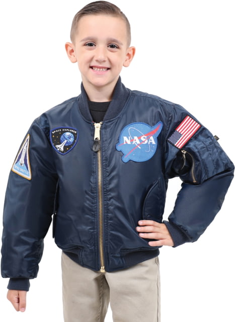 Rothco NASA MA-1 Flight Jacket Kid's Blue Large