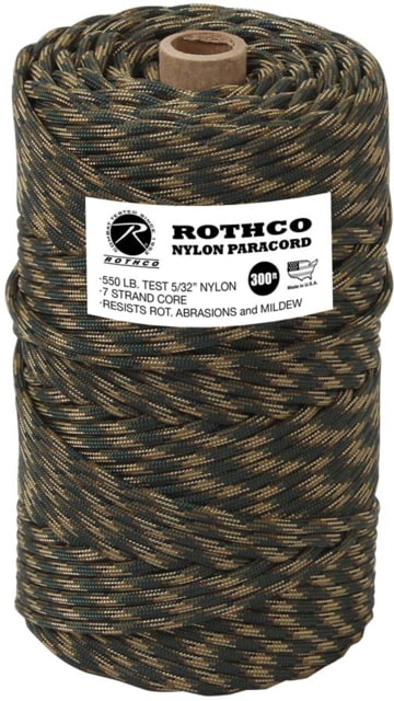 Rothco Nylon Paracord 550lb 300 Ft Tube Woodland Camo WoodlandCamo