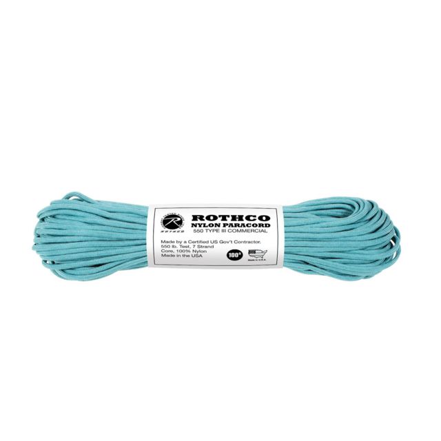 Rothco Rothco Nylon Type III 550lb 100ft Paracord Turquoise Turquoise - $10.99 at Optics Planet
