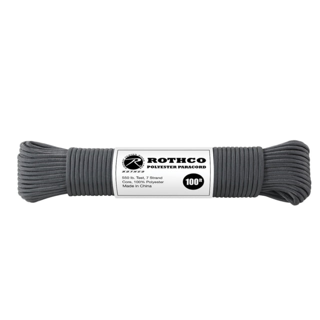 Rothco Rothco 550lb Type III Polyester Paracord Charcoal Grey 100 ft CharcoalGrey-100 - $10.99 at Optics Planet