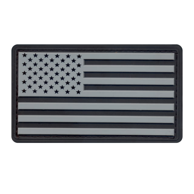 Rothco PVC US Flag Patch With Hook Back Black/Silver Bulk Packaging One Size BlackSilver-BulkPackaging-OneSize - Rothco