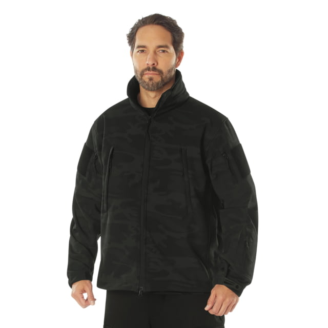 Rothco Special Ops Soft Shell Jacket - Men's Midnight Black Camo 2XL