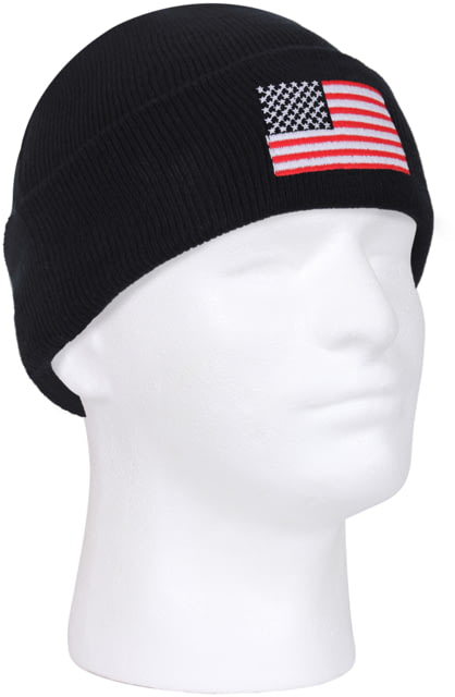 Rothco US Flag Embroidered Watch Cap Black