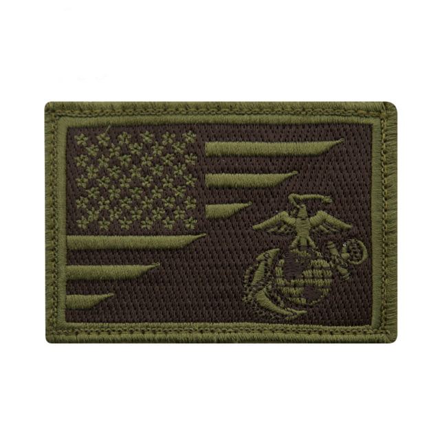 Rothco US Flag / USMC Globe and Anchor Morale Patch Olive Drab - Rothco