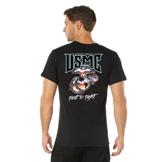 Rothco Rothco USMC First to Fight T-Shirt - Men's Black Extra Large - $27.99 at Optics Planet