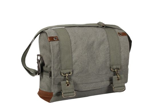 Rothco Vintage Canvas B-15 Pilot Messenger Bag Olive Drab eDrab - Rothco