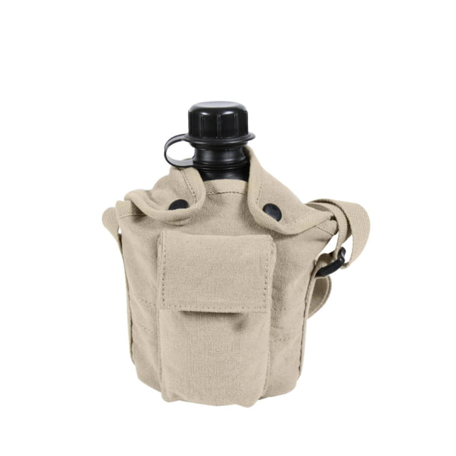 Rothco Vintage Canvas Carry-All Canteen Cover With Shoulder Strap Khaki 614-Khaki - Rothco