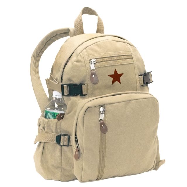 Rothco Vintage Canvas Compact Backpack Khaki Khaki - Rothco