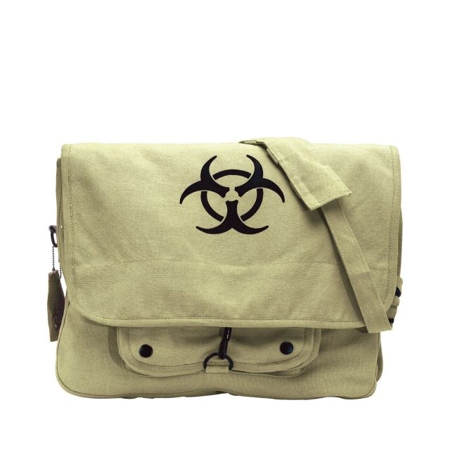 Rothco Vintage Canvas Paratrooper Bag w/ Bio-Hazard Symbol - Rothco