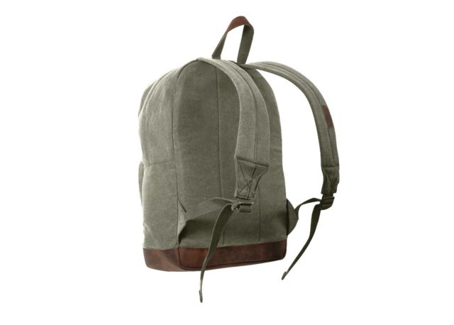 Rothco Vintage Canvas Teardrop Backpack With Leather Accents Olive Drab OliveDrab