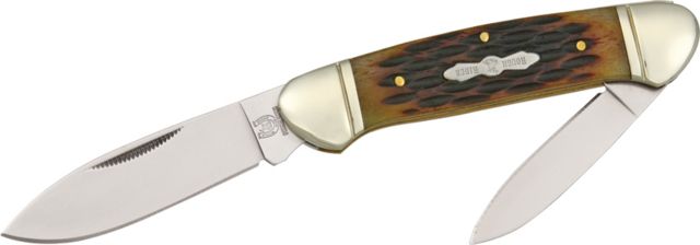 Rough Rider Canoe Fold Knife SS spear and pen blade jigged bone handle - Rough Rider