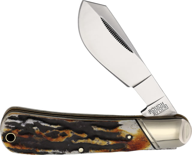 Rough Rider Cotton Sampler Folding Knife 3 in Carbon Steel Wide Belly Blade Cinnamon Stag Bone - Rough Rider Knives