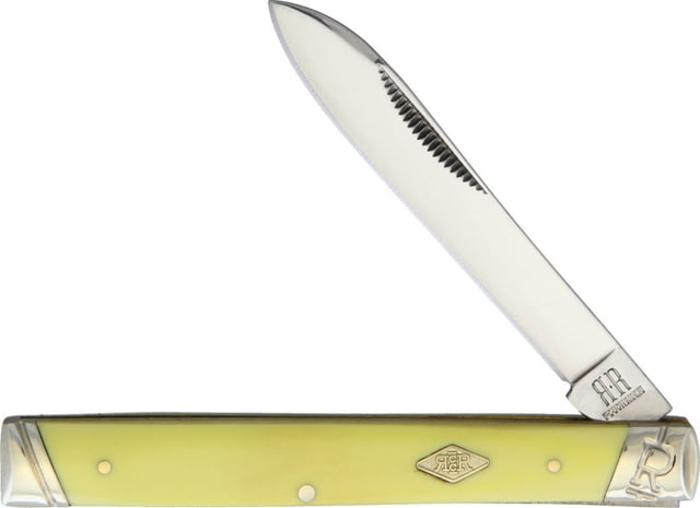 Rough Rider Doctors Knife Classic Carbon Folding Knife Mirror Carbon Steel Spear Blade Yellow Smooth Synthetic Handle KB214R-1 /