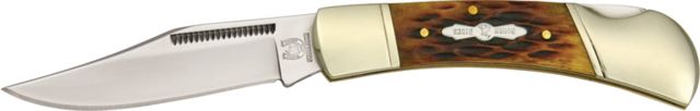 Rough Rider Lockback 3 3/4in Fold Knife SS clip point blade Amber jigged bone handle RR193 - Rough Rider