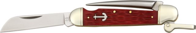 Rough Rider Marlin Spike Fold Knife 440 SS sheepsfoot blade and marlin spike Red jigged bone handle - Rough Rider