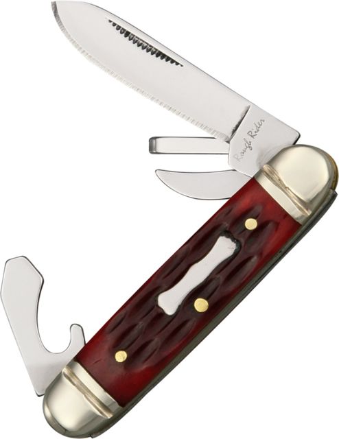 Rough Rider Mini Scout Fold Knife 440 SS pen blade Red jigged bone handle RR1291 - Rough Rider Knives