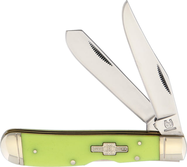 Rough Rider Moon Glo Lockback Trapper Folding KnifeStainless SteelStandard EdgeClip and SpeyMirror PolishMoon Glow Synthetic Handle KG203 - Rough Rider