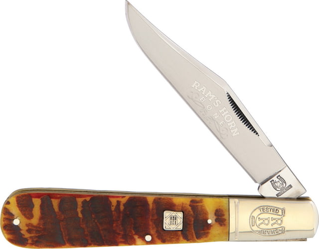 Rough Rider Ram's Horn Big Daddy Folding KnifeStainless SteelStandard EdgeSatinRam Horn Handle KB123 / - Rough Rider Knives